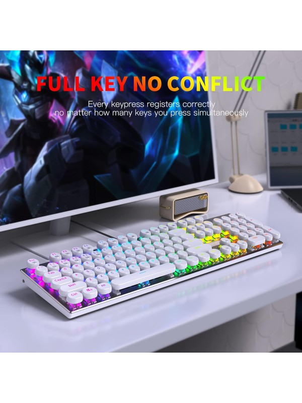 104 Keys Wired Typewriter Mechanical RGB Keyboard 